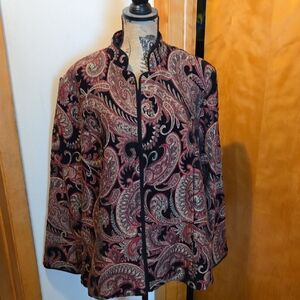 Dress Barn Paisley Blazer - Black and Red